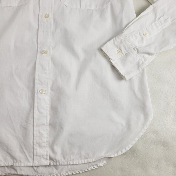 LAUREN RALPH LAUREN Military Style Shirt Womens Medium White Button Up Patches - Picture 4 of 10